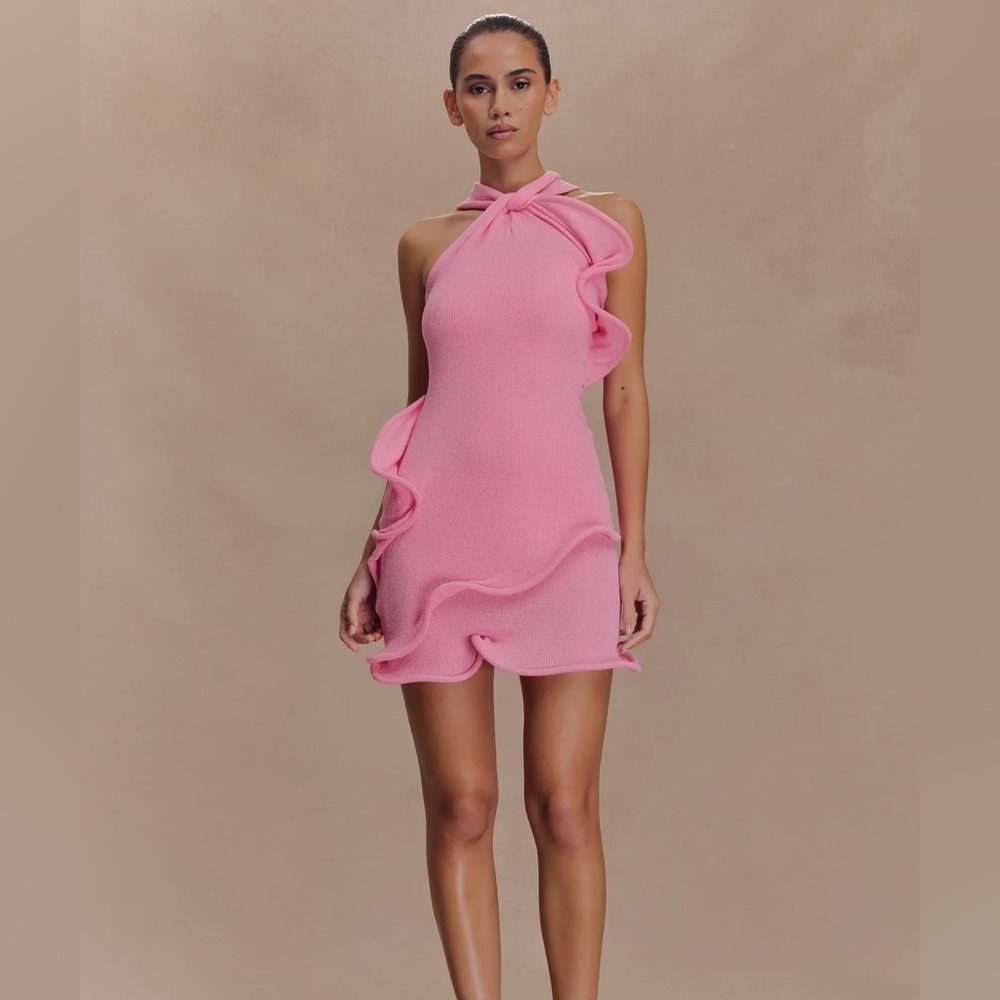 Meshki - Capri Halter Knit Mini Dress
